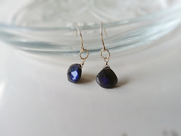  *black labradorite*14kgf ピアス/イヤリング/再 3枚目の画像