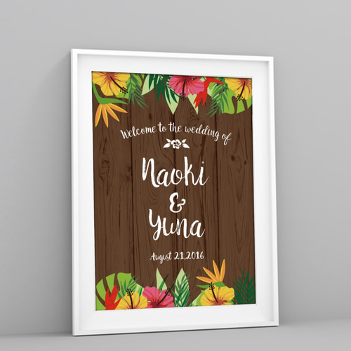 ウエルカムボード　海外ウェディング風メッセージボード　未使用品 楽天市場】海外風ウェルカムボード「ナチュラルフラワー」※／結婚式