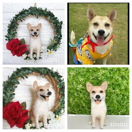 ♡羊毛フェルト♡愛犬オーダーペアリース♡シェパード