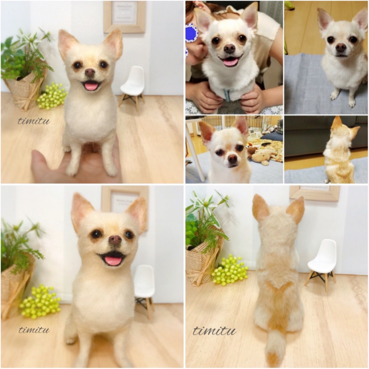 ◆こちらはサンプル画像になります◆羊毛フェルト　愛犬様　オーダー　マスコット　チワワ　ぬいぐるみ