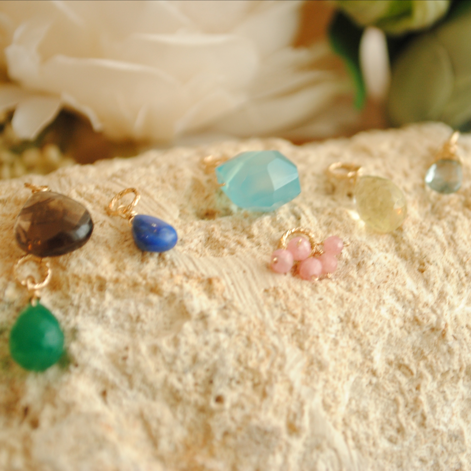 Creema限定【k14gf】ネックレス 7つのストーンセット