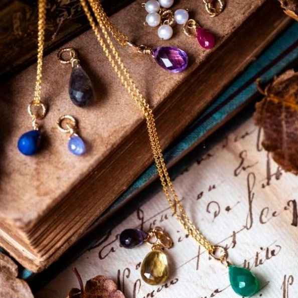 Creema限定【k14gf】ネックレス 7つのストーンセット