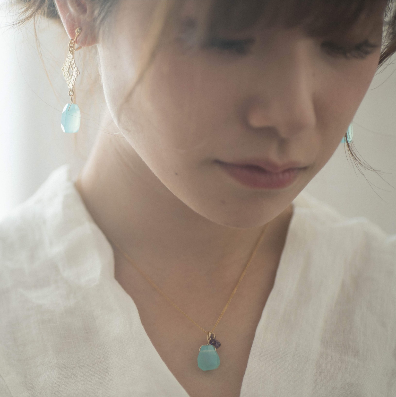 Creema限定【k14gf】ネックレス 7つのストーンセット