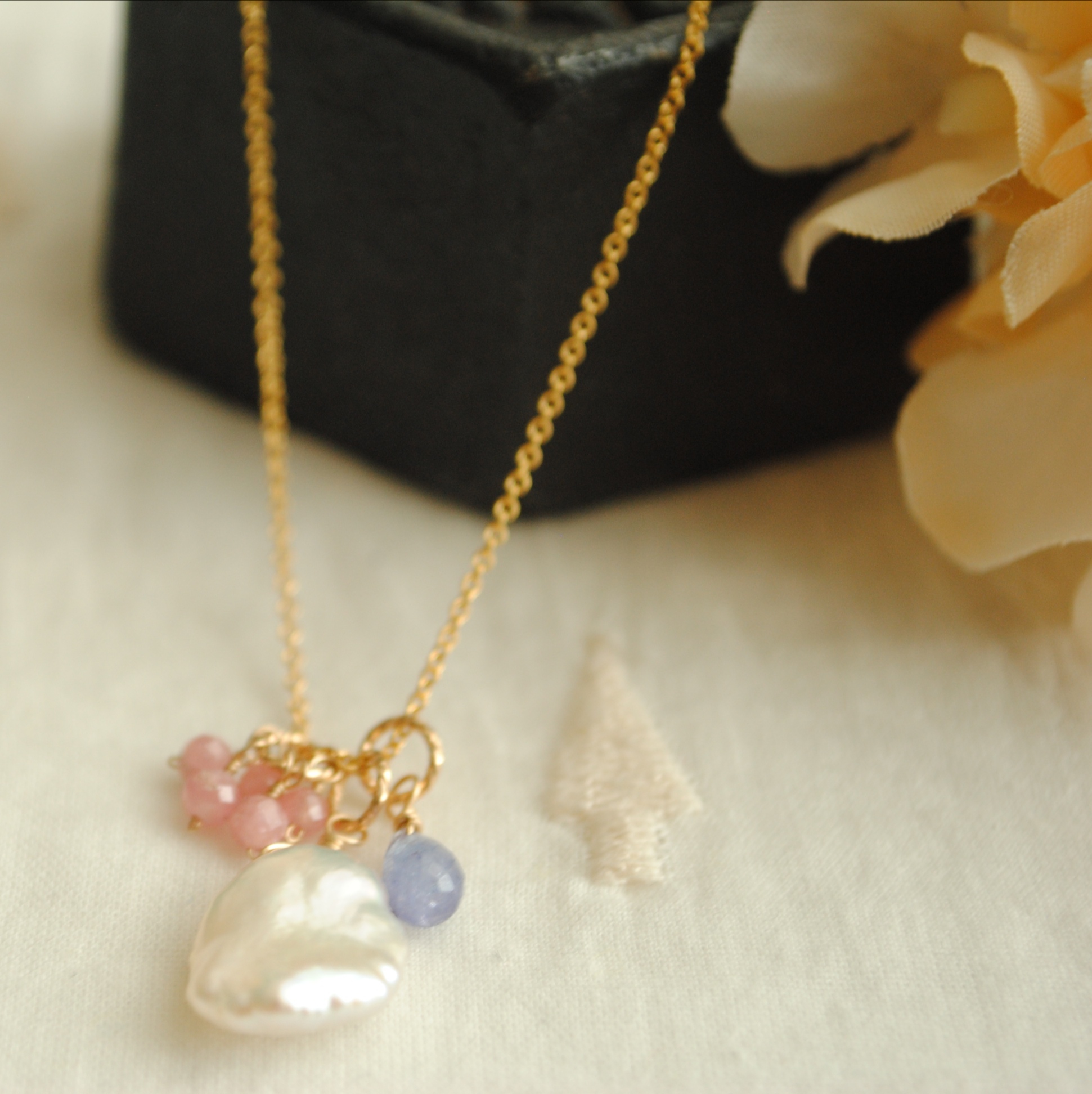 Creema限定【k14gf】ネックレス 7つのストーンセット