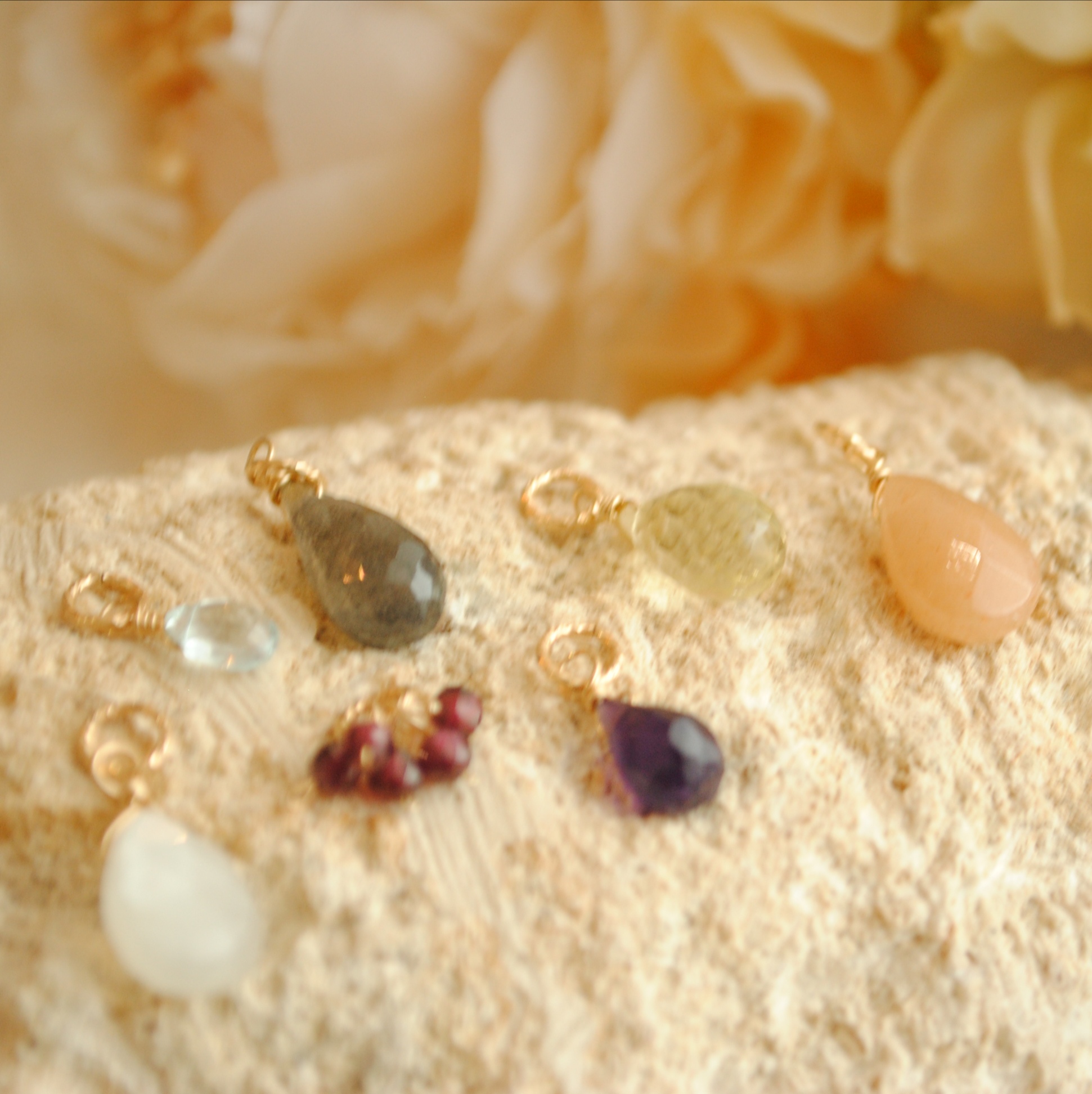 Creema限定【k14gf】ネックレス 7つのストーンセット