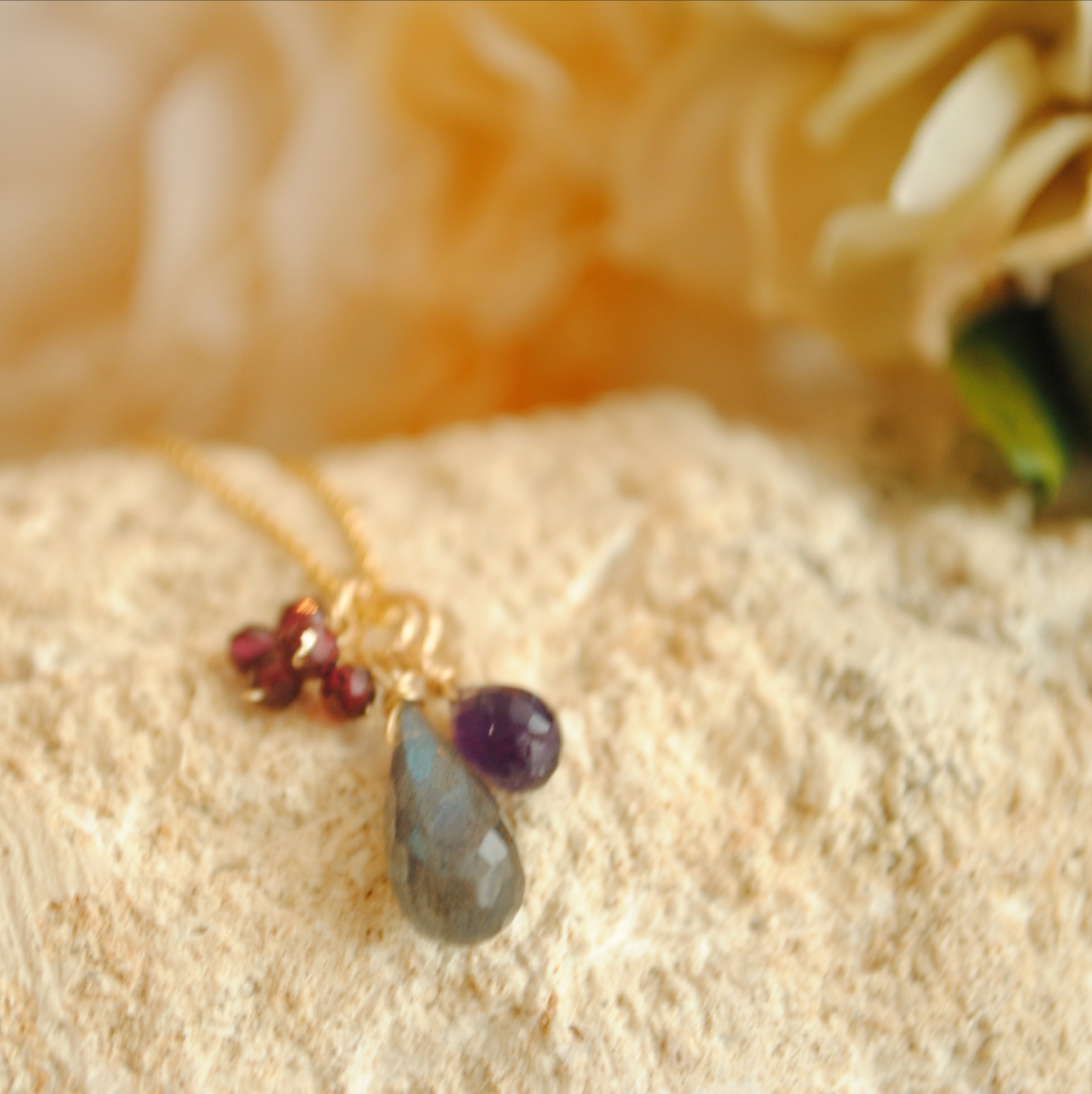 Creema限定【k14gf】ネックレス 7つのストーンセット