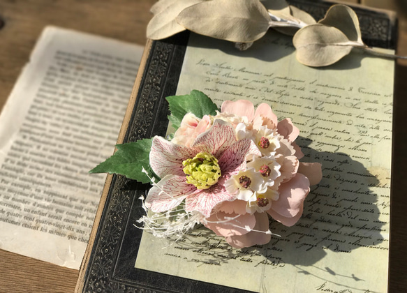 ◇送料無料◇ Christmasrose clipcorsage 3枚目の画像