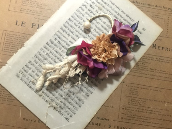お花のイヤーフック ◆ violetpinkmix 4枚目の画像
