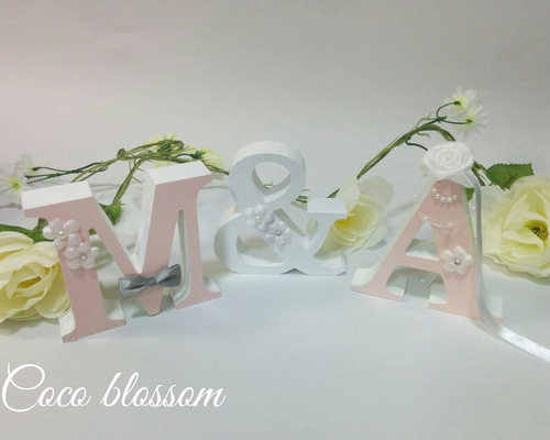 3点セット♡イニシャルオブジェ ウェルカムボード Coco blossom