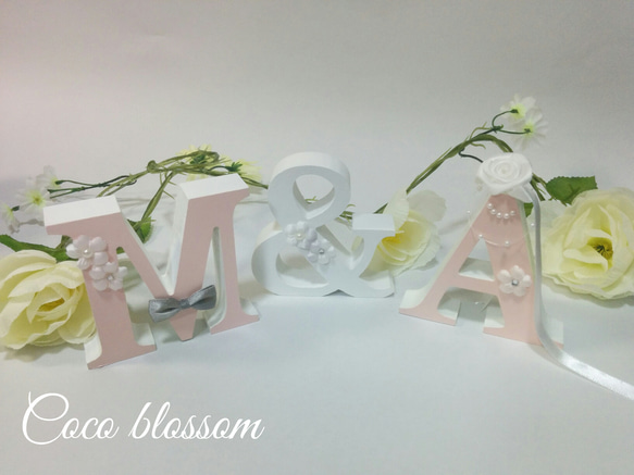 3点セット♡イニシャルオブジェ ウェルカムボード Coco blossom