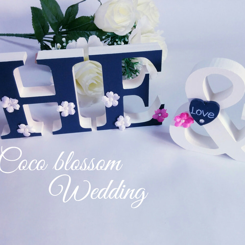 イニシャルフラワー3つセット♡オブジェ♡ウェルカムボード