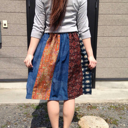 SOLDOUT 着物 リメイク ギャザースカート ⑦ 2枚目の画像