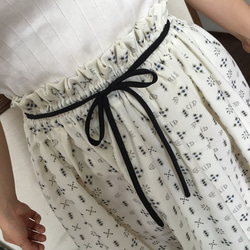 【SALE】 着物 リメイク 花柄 ギャザースカート 4枚目の画像