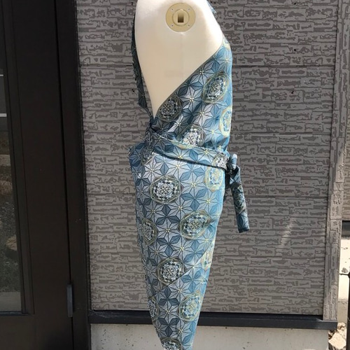 着物リメイク シワになりにくい ポケット付きエプロン エプロン