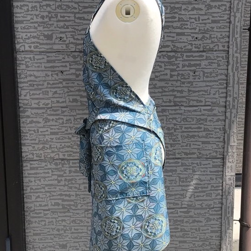 着物リメイク シワになりにくい ポケット付きエプロン エプロン