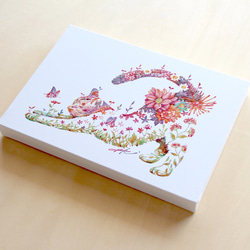 タケダヒロキ 現在非売品 木製パネルイラスト 花とねこ 絶賛の声が続出！ 花や植物をコラージュした「猫の水彩画」作品