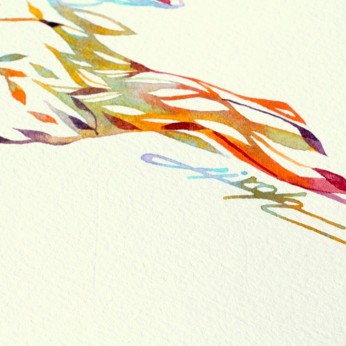 スズメ002」 ＊原画＊A4サイズ 額付き：送料込み イラスト