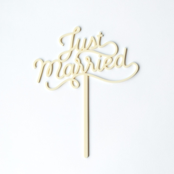 [SALE 30% off] Cake Topper - Just Married (Ivory) 1枚目の画像