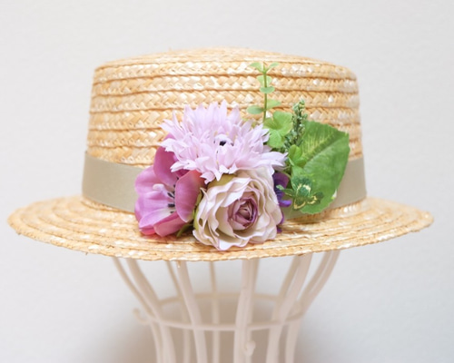 sale】赤毛のアンみたいなお花の麦わら帽子 ハット un d'amocitine