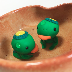 なでなで体育座りカッパ 頭が動くオーブン粘土人形 その他人形 ねんど