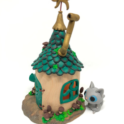ニャーデラハウス「風見猫と茶色キノコの緑お屋根のお家」 6枚目の画像
