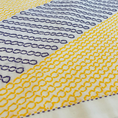 オリジナル⭐︎刺し子の花ふきん NO.45 六角つなぎ その他キッチン小物