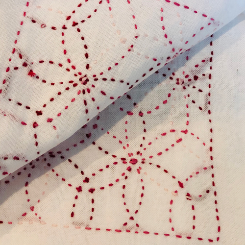 刺し子の花ふきん NO.18花刺し その他キッチン小物 h-y-a 通販