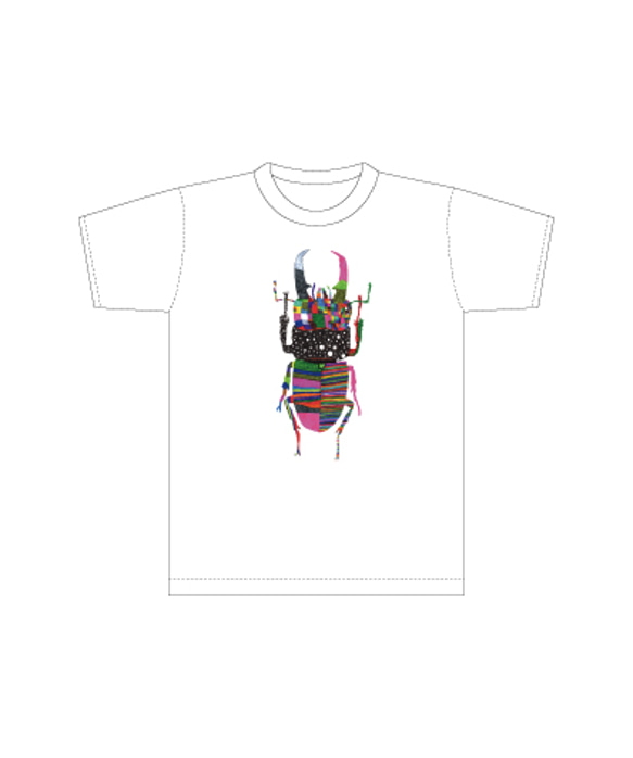 6.2oz Tシャツ white GM(Girls-M) クワガタ 3枚目の画像