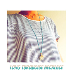 long turquoise necklace ＊スターフィッシュ＊ 4枚目の画像