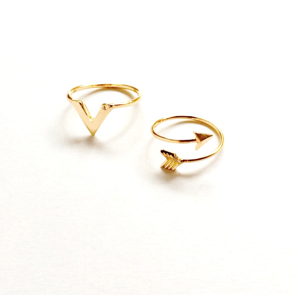 arrow ring & V shape ring set 1枚目の画像