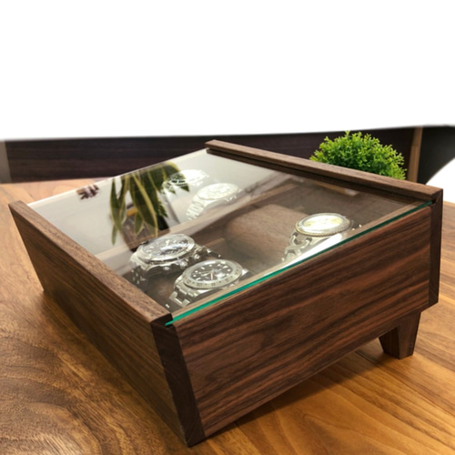 再販 ウォッチディスプレイケース【ウォルナット】 その他家具 KD