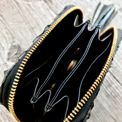 ムックの店のZIPコインケース   ブラック(ヘビ革)×ブラック 5枚目の画像