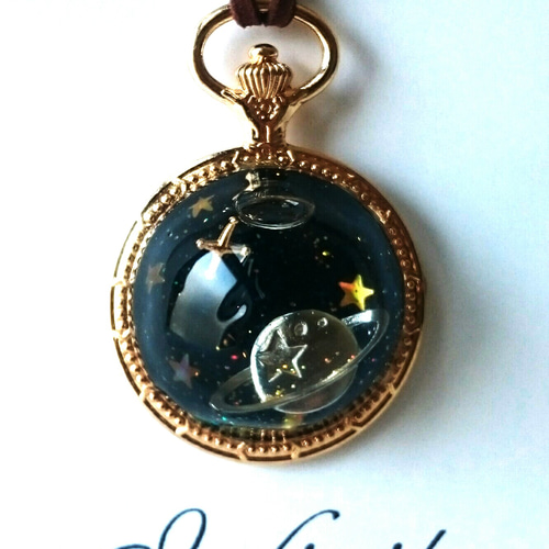 送料無料 宇宙の裏側で一番星みーつけた⭐ スノードームネックレス