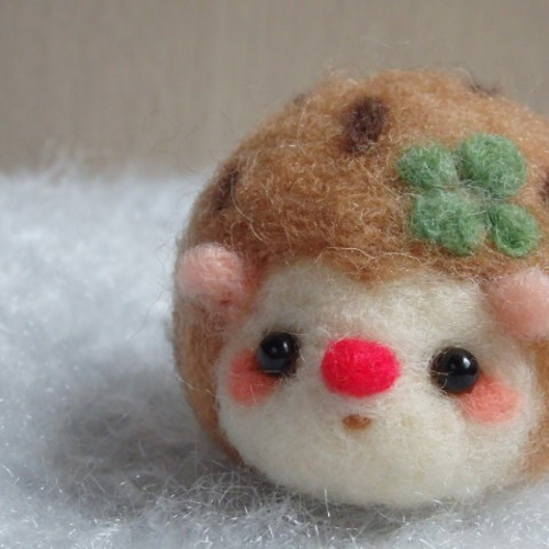 はりねずみのピンクッション☆ 羊毛フェルト 紫花 通販｜Creema 