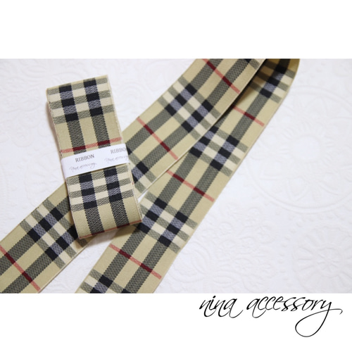 チェックリボン 38mm (2m販売) 厳選！いちごチェックリボン | のいちご