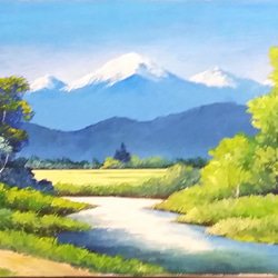 アクリルガッシュの風景画1 絵画 001roadstar 通販 1362895