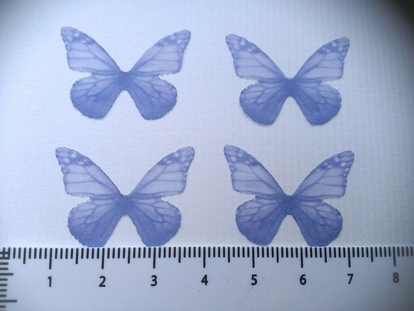 シフォン素材の蝶パーツ☆ブルー♪ 2枚目の画像