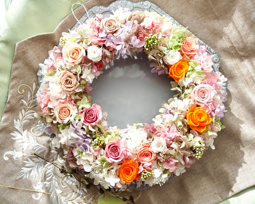 プリザーブドフラワーリース⭐︎トワイライト色のリース プリザーブドフラワーリース⭐︎トワイライト色のリース 【公式通販】