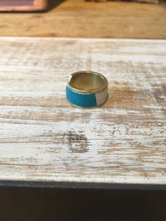 Brass × leather ring 2枚目の画像