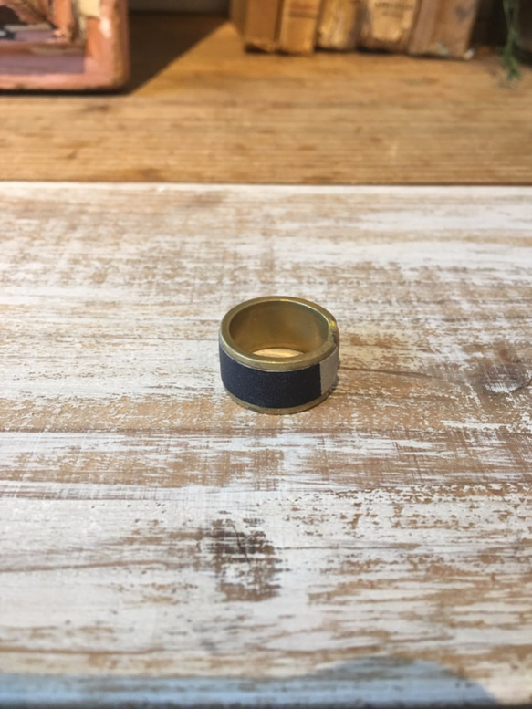 Brass × leather ring 2枚目の画像