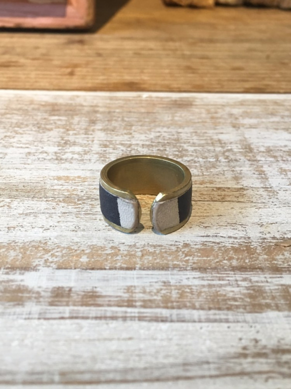 Brass × leather ring 4枚目の画像