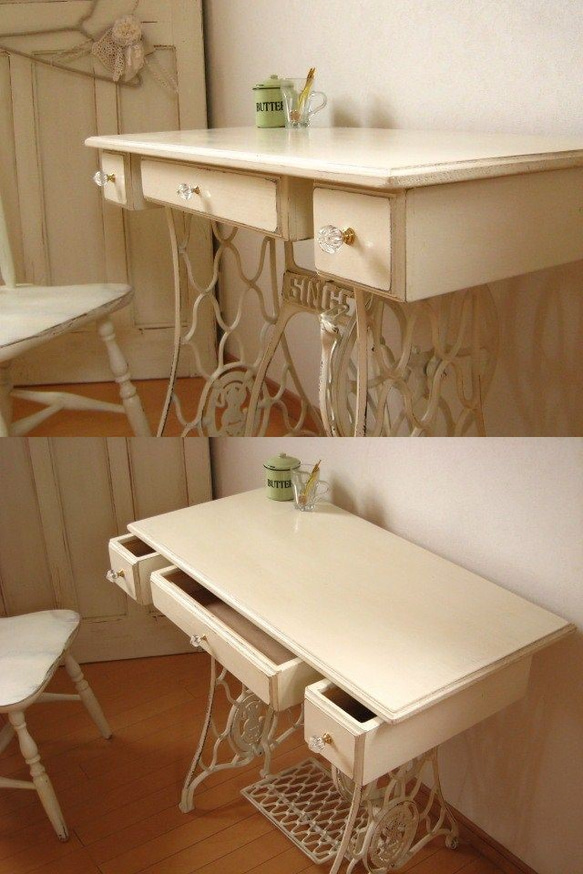 SINGER ミシン脚 drawers DESK  / JWS　　 2枚目の画像