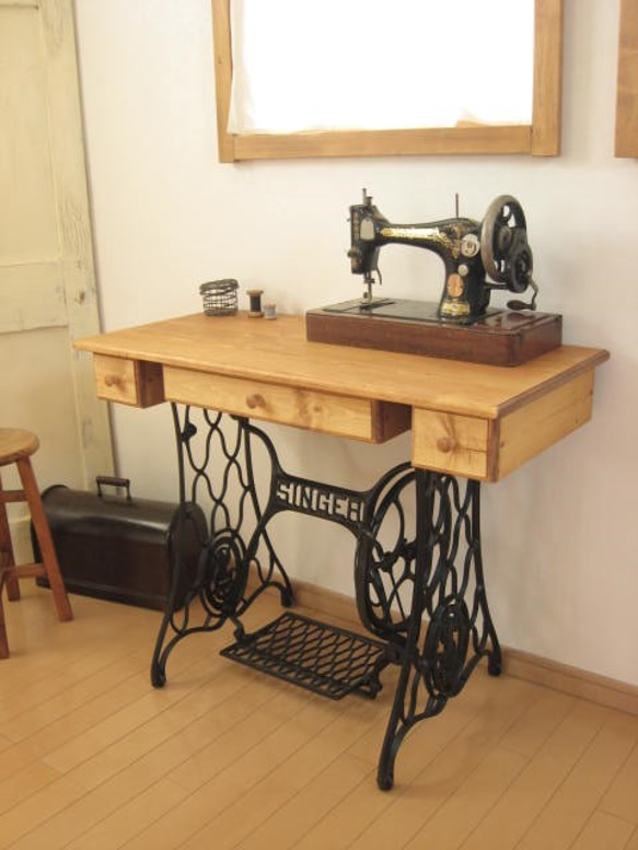 SINGER ミシン脚 drawers DESK / PN ローテーブル・リビングテーブル 