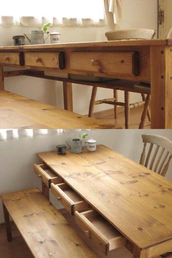 オーダーメイド /  drawers6 dining TABLE pine   # width size order # 2枚目の画像