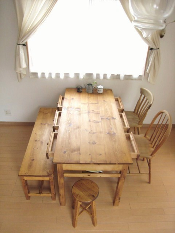 オーダーメイド /  drawers6 dining TABLE pine   # width size order # 4枚目の画像