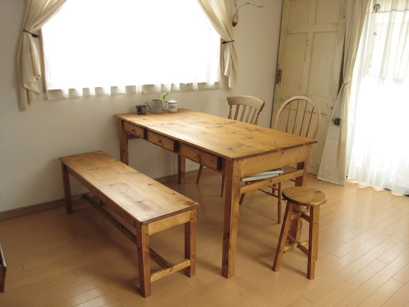 オーダーメイド /   drawers6 dining TABLE pine   # size order # 5枚目の画像