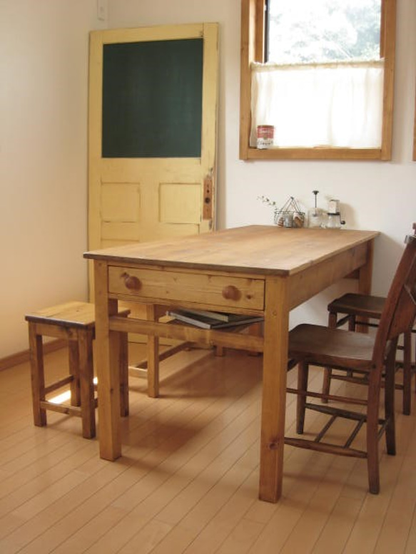 オーダーメイド /   side drawer dining TABLE pine   # size order # 1枚目の画像