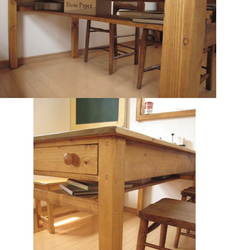 オーダーメイド /   side drawer dining TABLE pine   # size order # 3枚目の画像