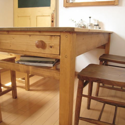 オーダーメイド /   side drawer dining TABLE pine   # size order # 4枚目の画像