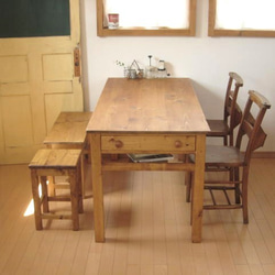 オーダーメイド / side drawer dining TABLE pine # width size order # 1枚目の画像